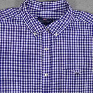 Vineyard Vines Shirt Mens 2XL Classic Fit Blue Check Button Down